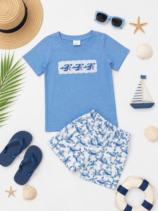 Tortoise shirt/short Set