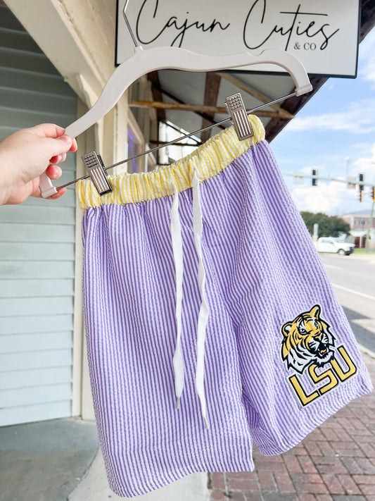 LSU Striped Shorts