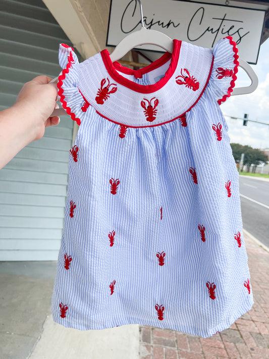 Seersucker Crawfish Outfit - Cajun Cuties & Co