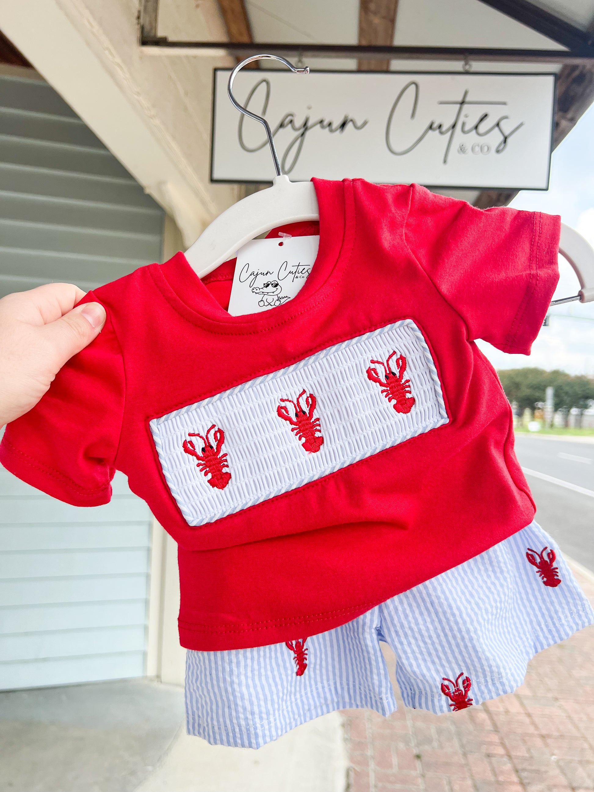 Crawfish Seersucker Set - Cajun Cuties & Co