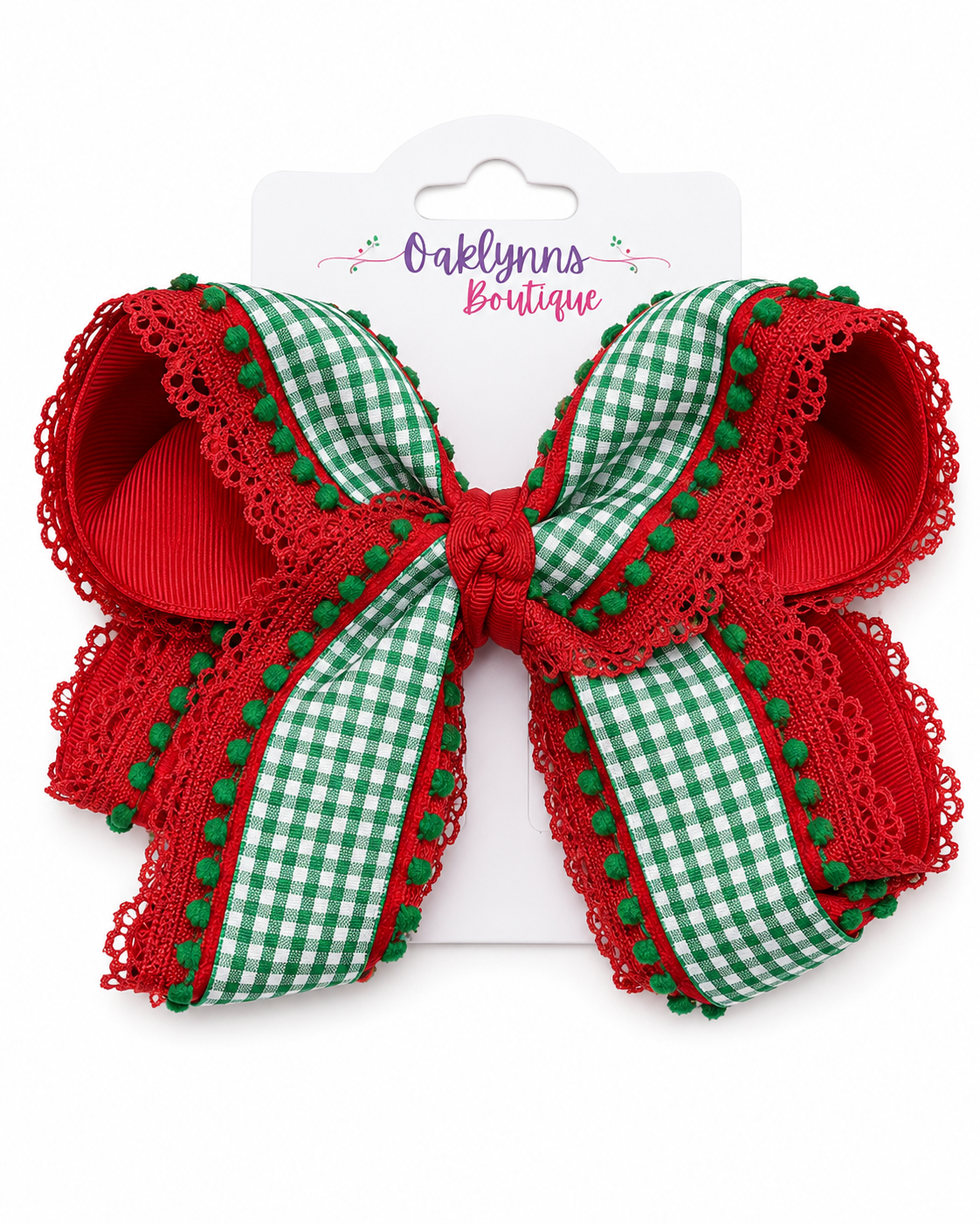 Green gingham Bow
