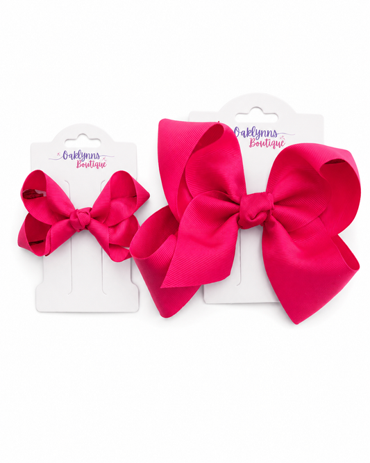 Azalea Pink Double-Lined Hair Bow for Girls