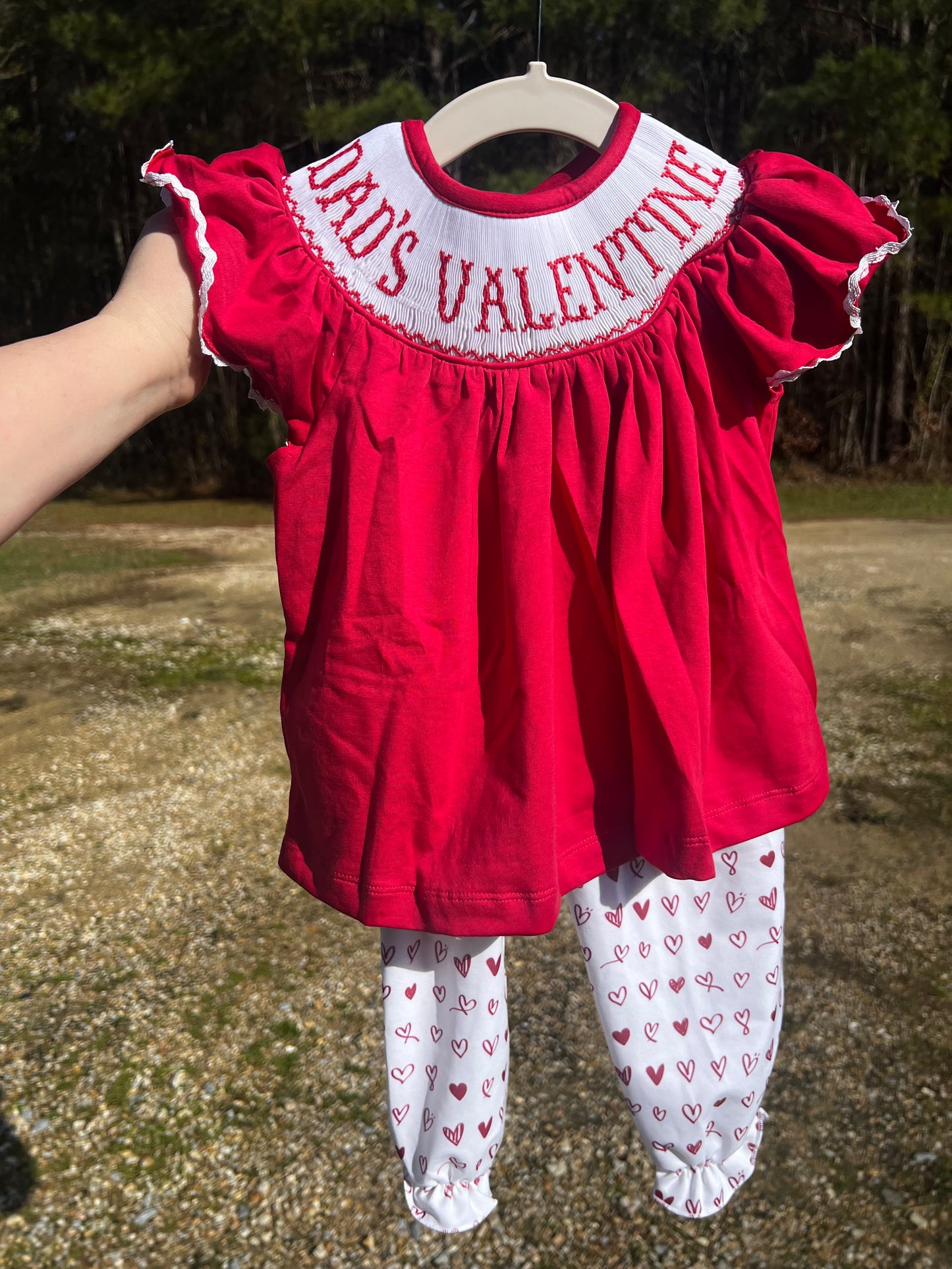 Dad's Little Valentine Outfit  Hand Smocked