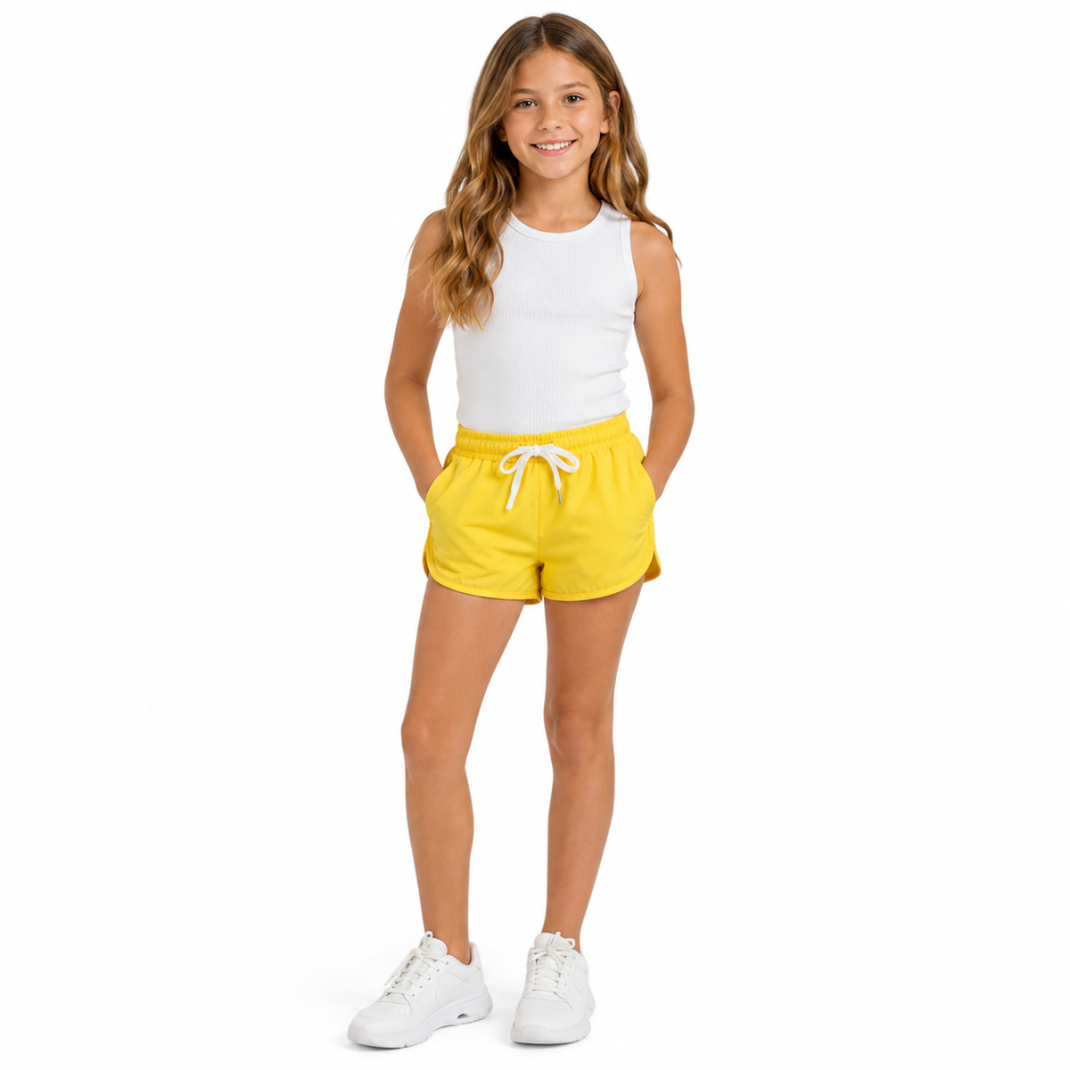 Yellow Athletic Kid Shorts