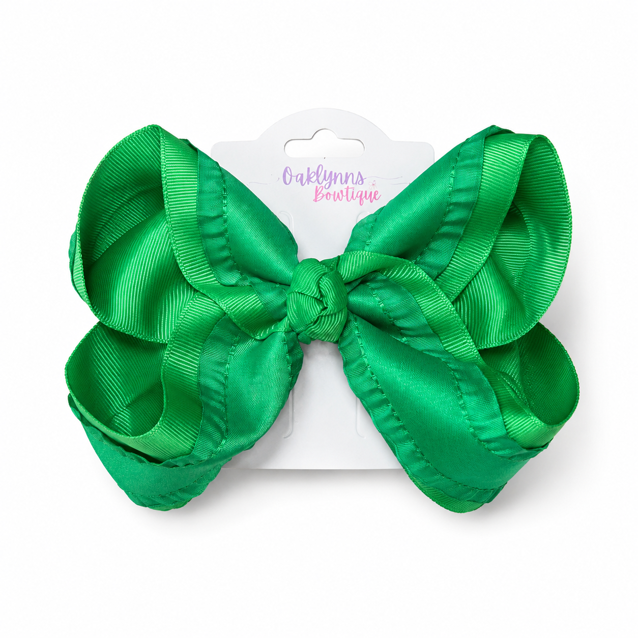 Green Boutique Hair Bow Ruffle