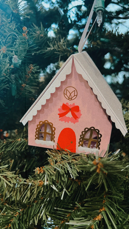 Pink Holiday Village Bath Bomb Ornament - Cajun Cuties & Co