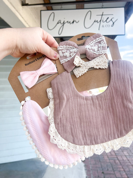 Bow & Bib Set - Cajun Cuties & Co