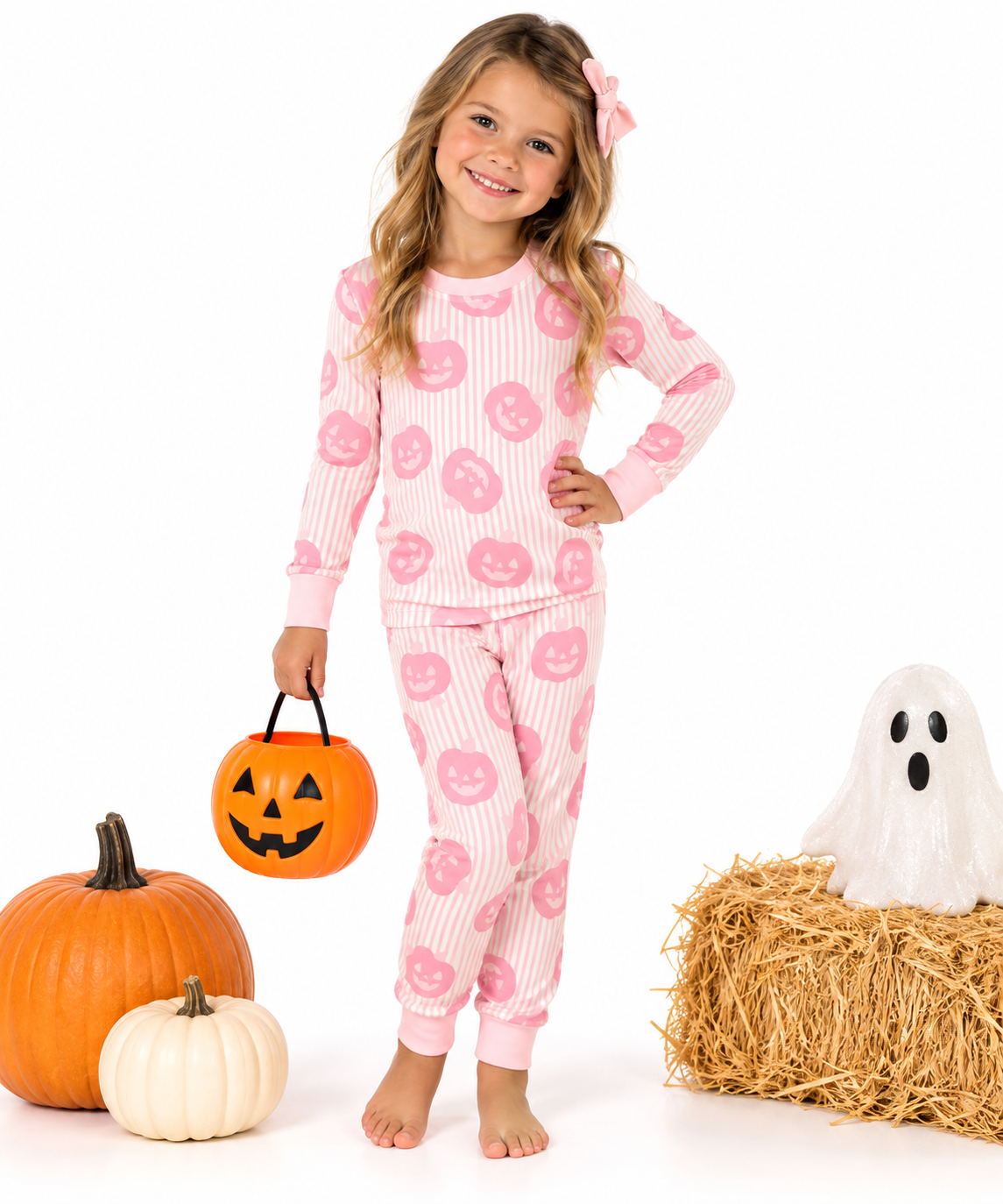 Kids' Pumpkins Pajamas - Pink