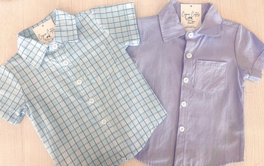 Blue Plaid Button Up Toddler Shirt