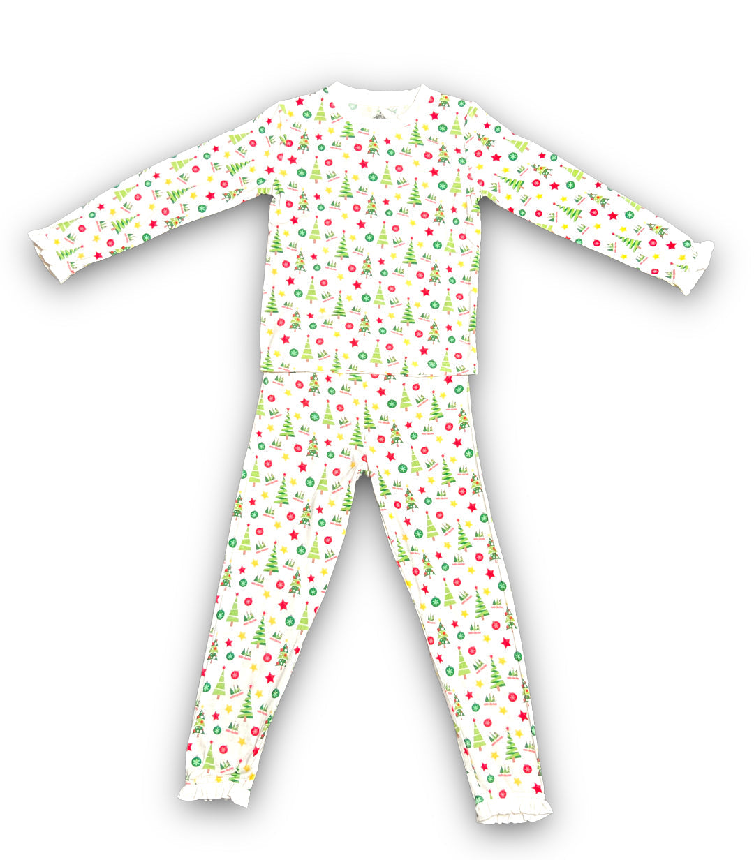 Tree Christmas Ruffle Pajamas