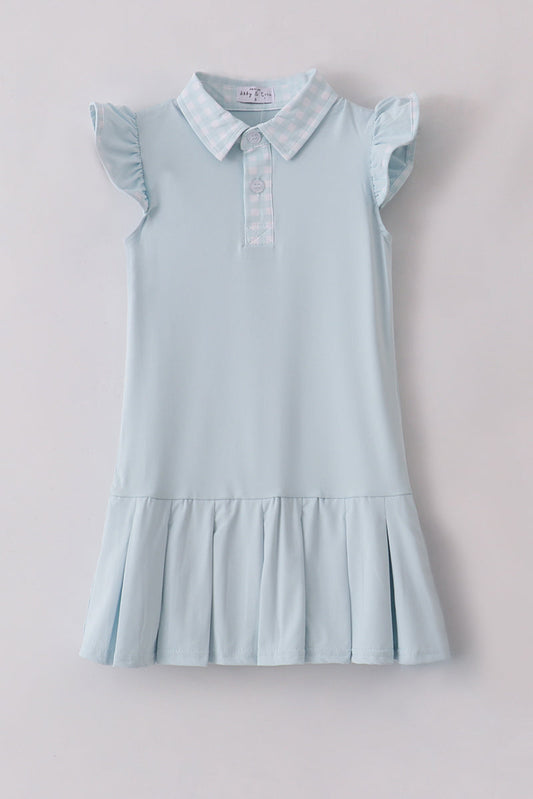 Blue active ruffle dress set