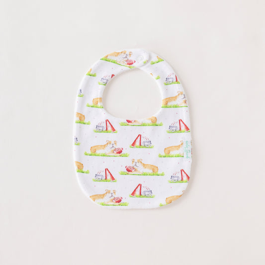 Tan Bulldog Mascot Mania Organic Cotton Baby Bib