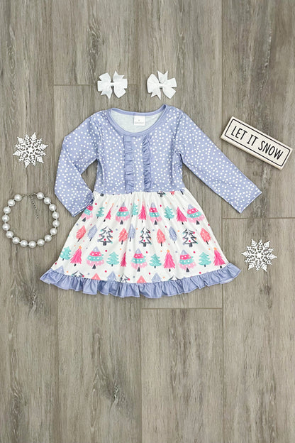 Lilac Polka Dot Christmas Tree DRESS