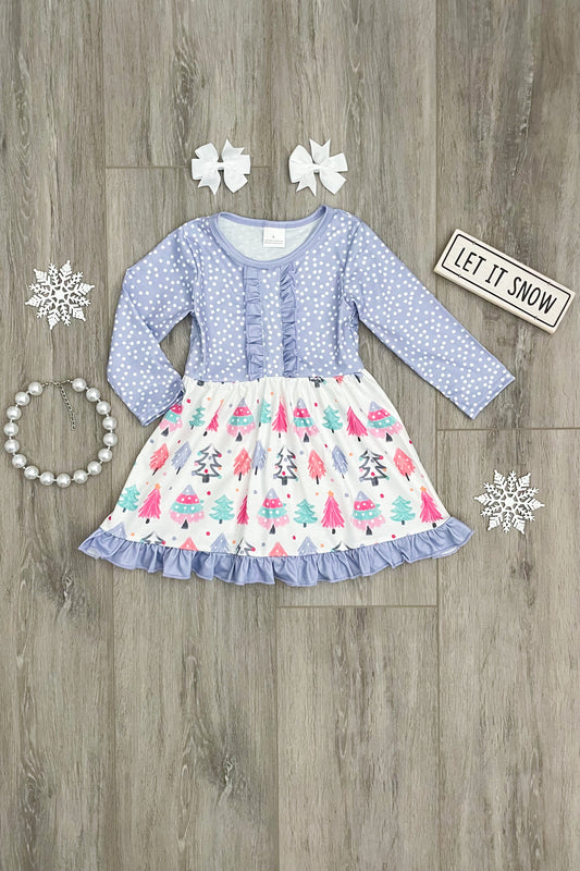 Lilac Polka Dot Christmas Tree DRESS