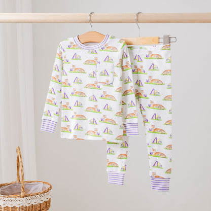 Purple Tiger Mascot Mania Organic Cotton Kids Pajamas