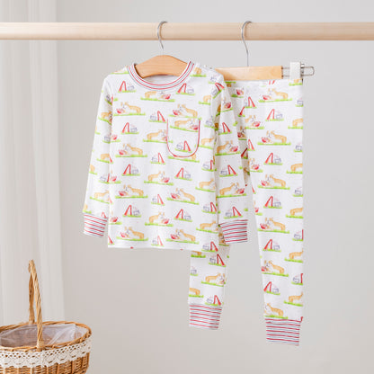 Tan Bulldog Mascot Mania Organic Cotton Kids Pajamas