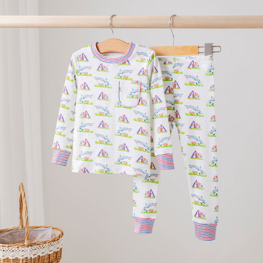 Sharks Mascot Mania Organic Cotton Kids Pajamas