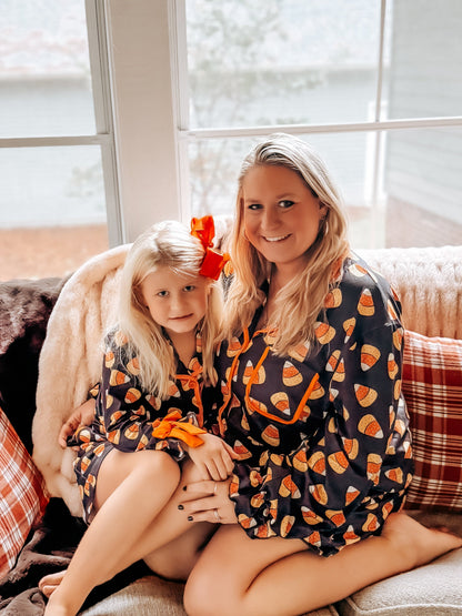 Halloween Candy Corn Mommy and Me Pajama Set Matching Lounge Set