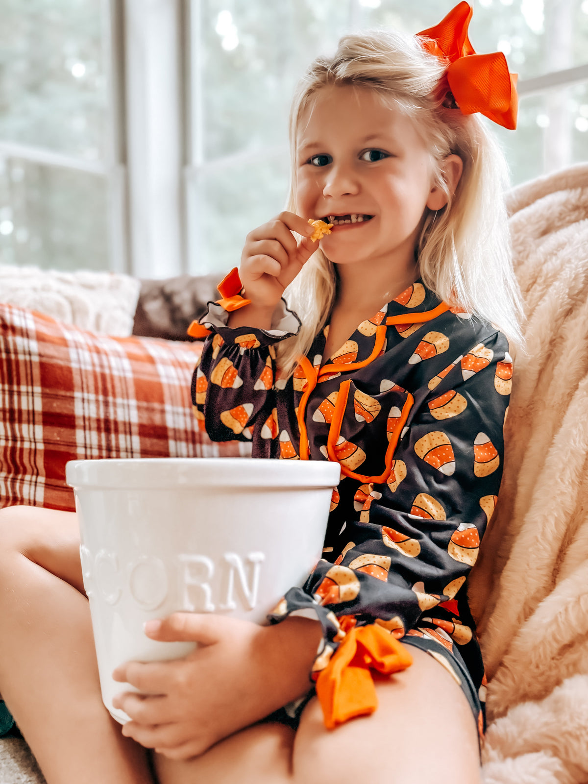 Halloween Candy Corn Mommy and Me Pajama Set Matching Lounge Set