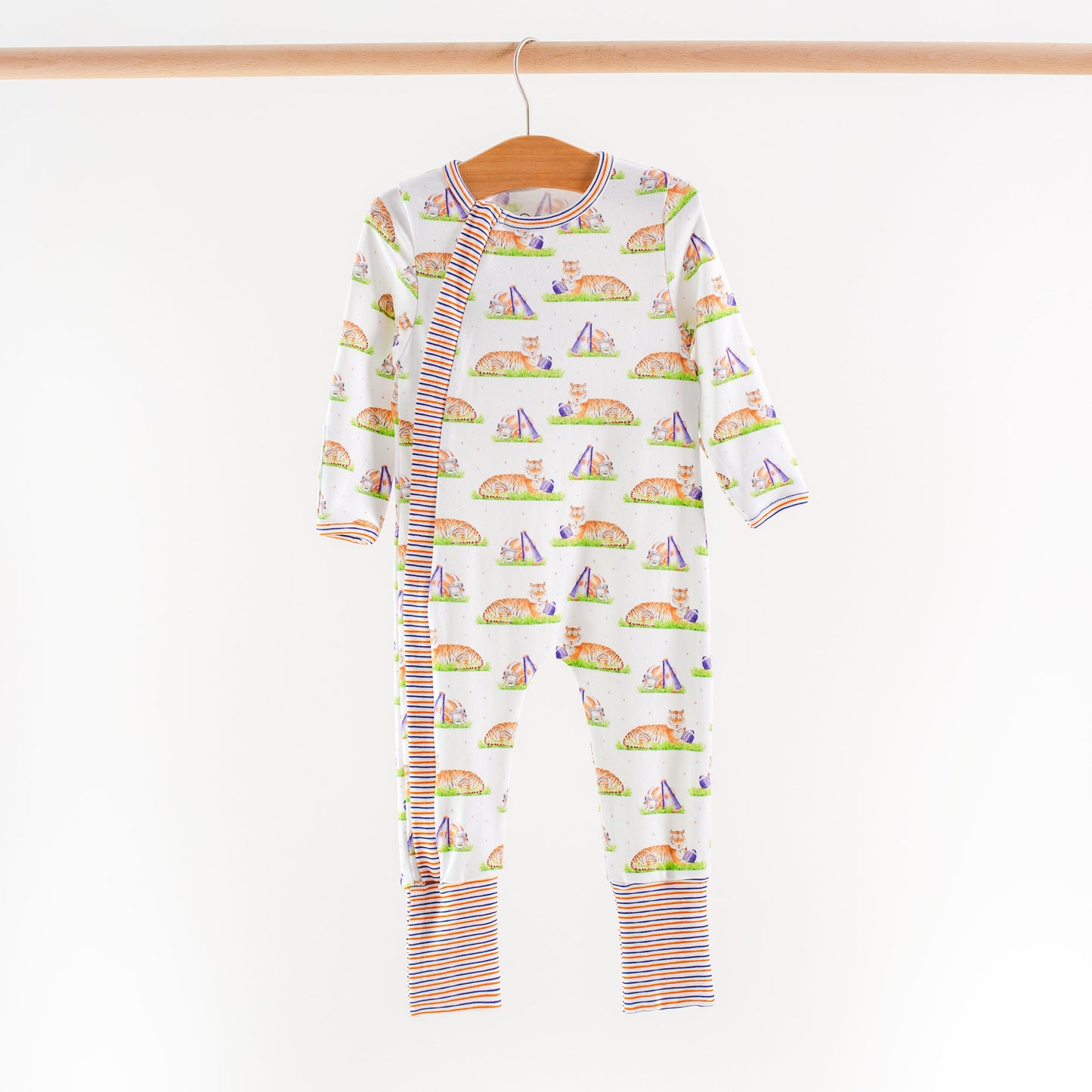 Blue Tiger Mascot Mania Organic Cotton Kids Pajamas