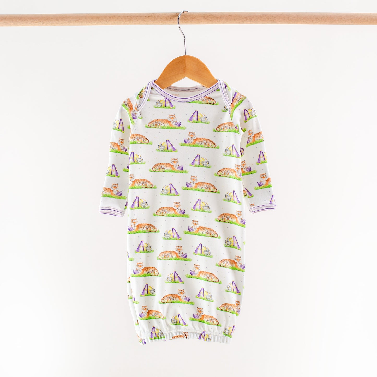 Purple Tiger Mascot Mania Organic Cotton Kids Pajamas