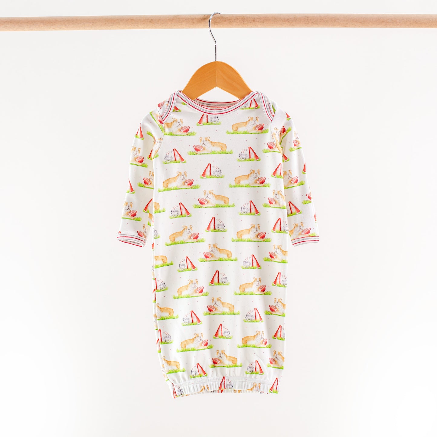 Tan Bulldog Mascot Mania Organic Cotton Kids Pajamas