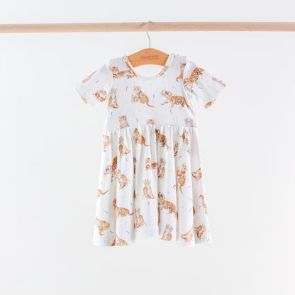 MVC: Purple Tigers Organic Cotton Twirl Dress