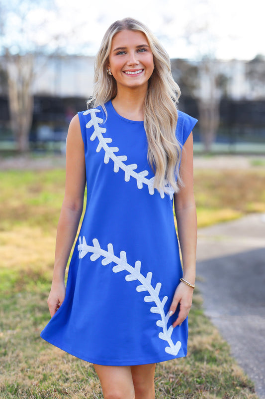 Baseball Royal Blue Dress