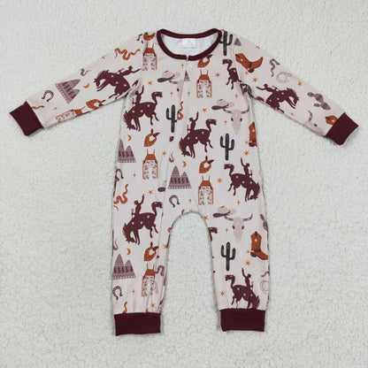 baby wild west zipper onesie LR0344