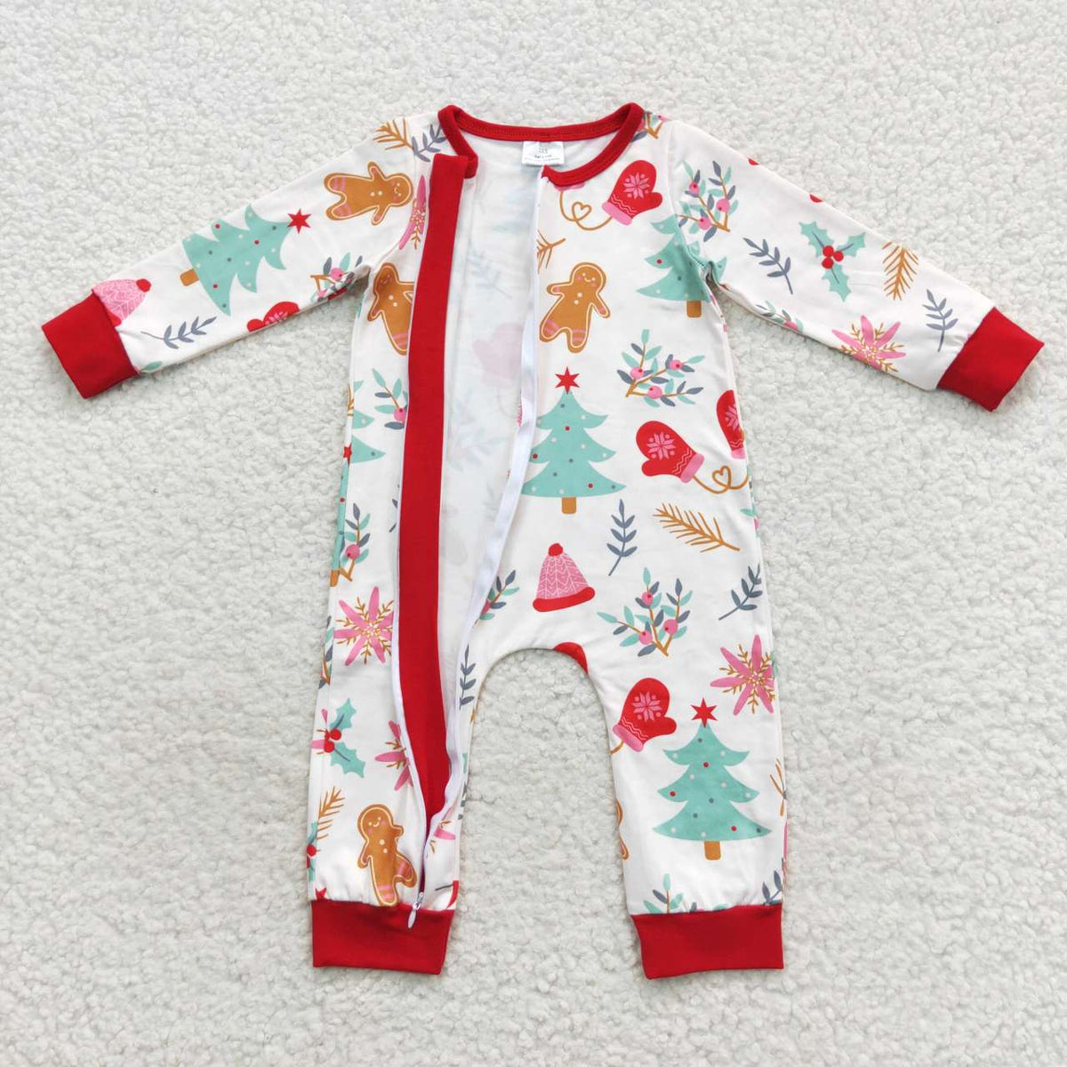 Sibling Baby Kids Trees Snowflake Top Pants Christmas Pajamas Sets Zipper Footie Rompers