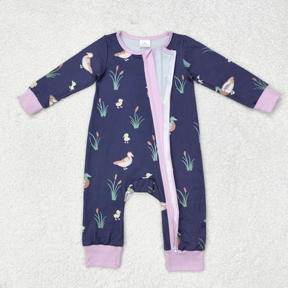 Sibling Baby Boys Long Sleeves Deer Ducks Fishing Camo Hunting Zip Rompers