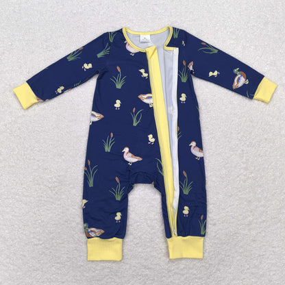 Sibling Baby Boys Long Sleeves Deer Ducks Fishing Camo Hunting Zip Rompers