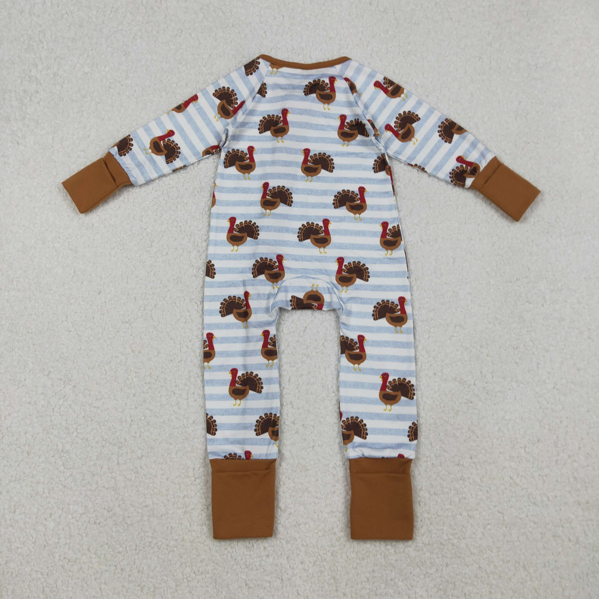 Sibling Baby Kids Turkey Pie Pumpkins Thanksgiving Two Way Zip Convertible Rompers