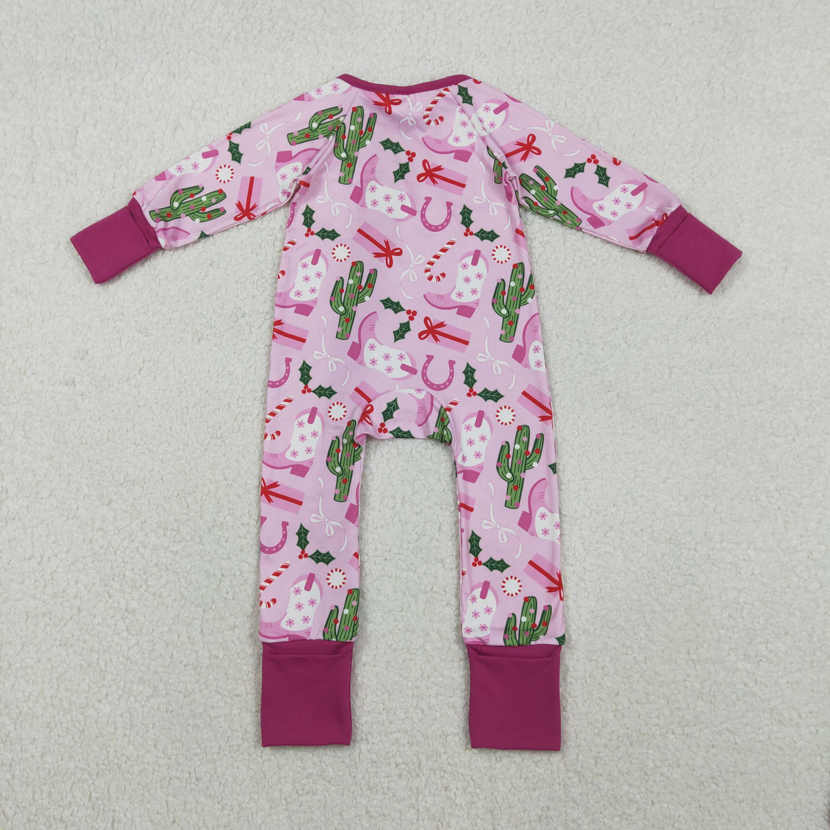 Sibling Baby Kids Holly Bows Santa Christmas Two Way Zip Convertible Rompers