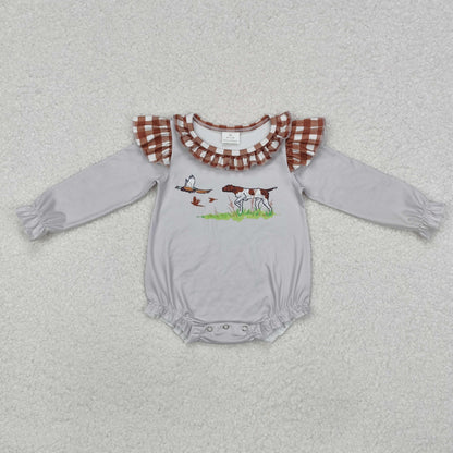 Sibling Baby Boys Girls Long Sleeves Camo Deer Dogs Ducks Hunting Rompers