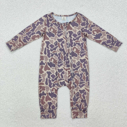 Sibling Baby Boys Girls Southern Khaki Camo Zip Rompers Hoodie Short Sets