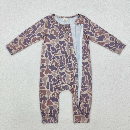 Sibling Baby Boys Girls Southern Khaki Camo Zip Rompers Hoodie Short Sets