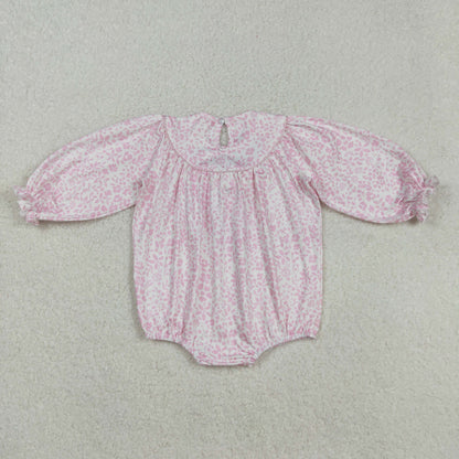 Sibling Smocked Baby Girls Thanksgiving Turkey Bows Ruffle Rompers Dresses