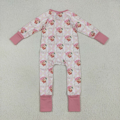 Sibling Baby Kids Holly Bows Santa Christmas Two Way Zip Convertible Rompers