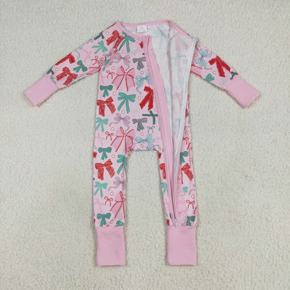 Family Sibling Colorful Bows Rompers Pajamas Sets Women Pants