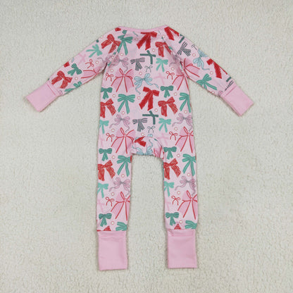 Sibling Baby Girls Colorful Flowers Bows Two Way Zip Convertible Rompers