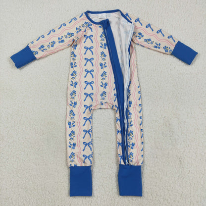 Sibling Baby Girls Colorful Flowers Bows Two Way Zip Convertible Rompers