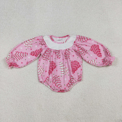 Sibling Baby Girls Pink Stripe Tree Christmas Tunic Ruffle Pant Set Ruffle Rompers