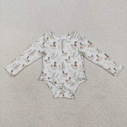 Sibling Baby Boys Girls Long Sleeves Camo Deer Dogs Ducks Hunting Rompers