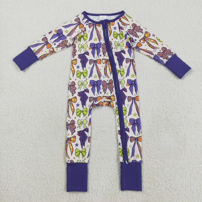 Sibling Baby Girls Colorful Flowers Bows Two Way Zip Convertible Rompers