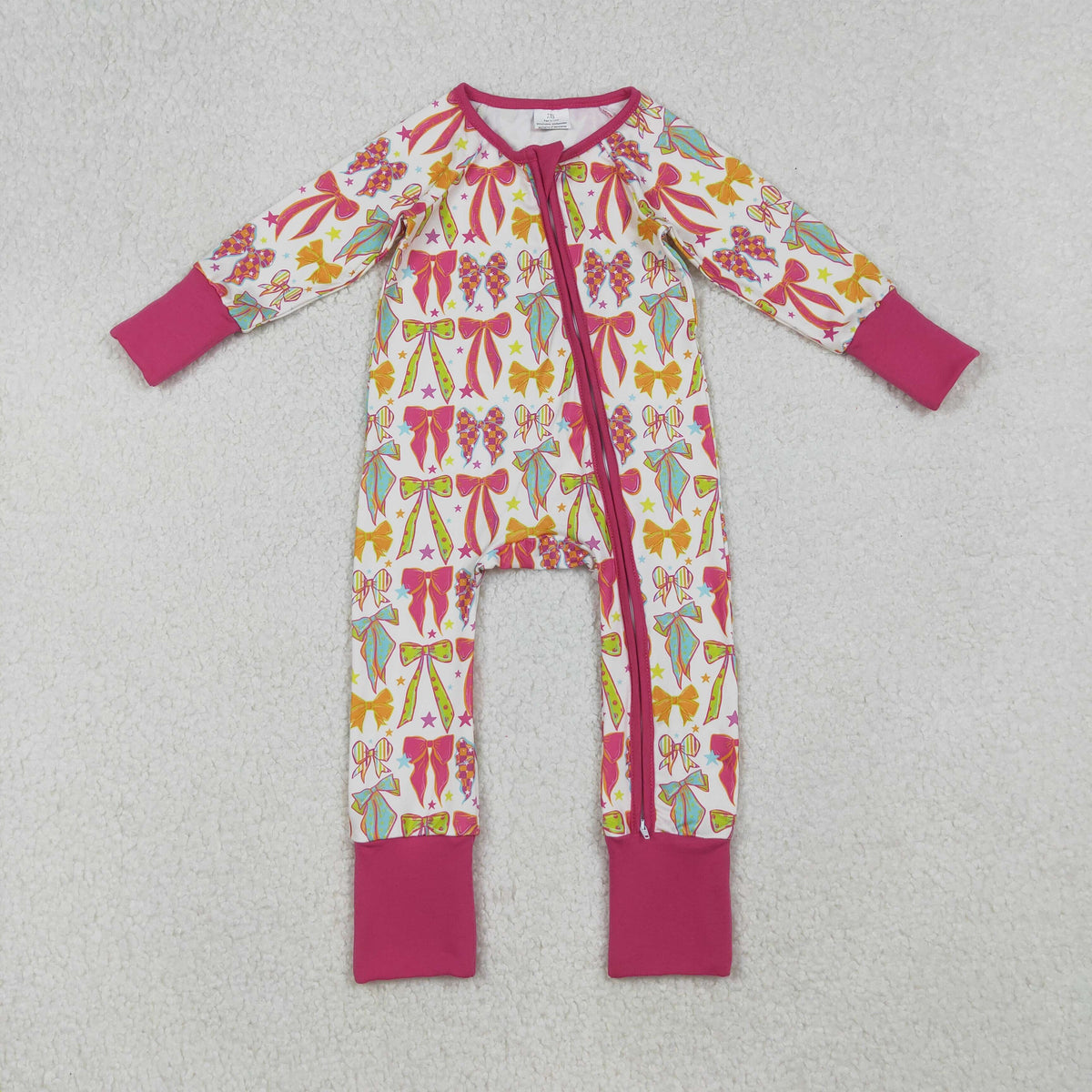 Sibling Baby Girls Colorful Flowers Bows Two Way Zip Convertible Rompers