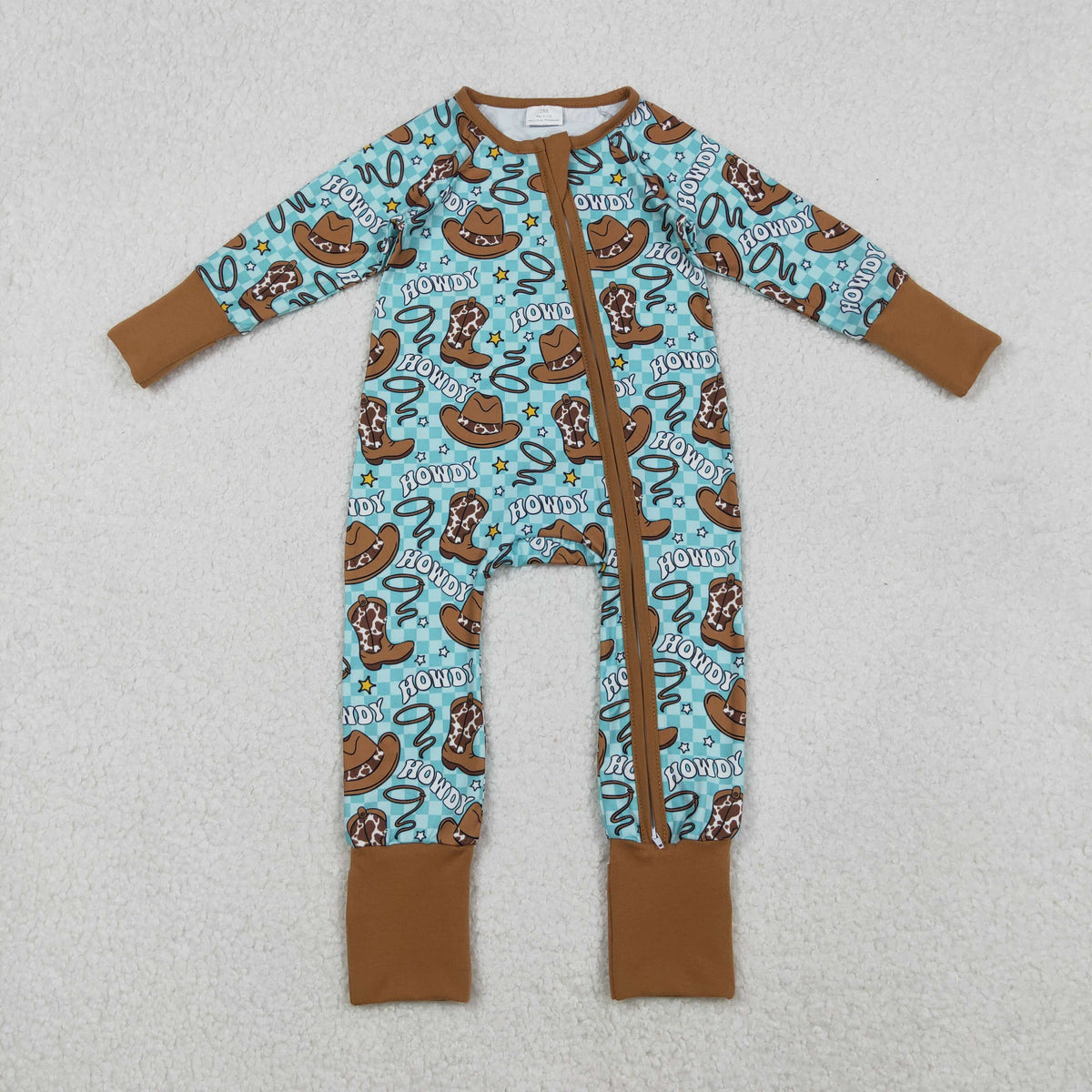 Sibling Baby Boys Girls Hats Bows Western Pants Pajamas Sets Zipper Rompers