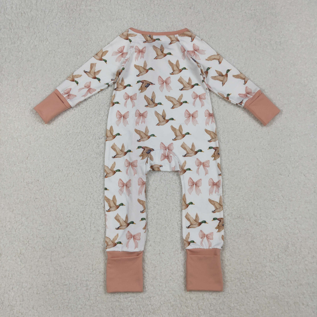 Sibling Baby Kids Ducks Camo Southern Hunting Two Way Zipper Convertible Rompers