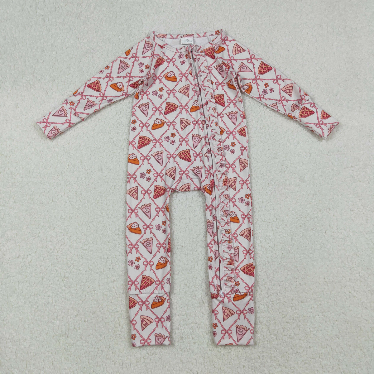 Sibling Baby Kids Turkey Pie Pumpkins Thanksgiving Two Way Zip Convertible Rompers