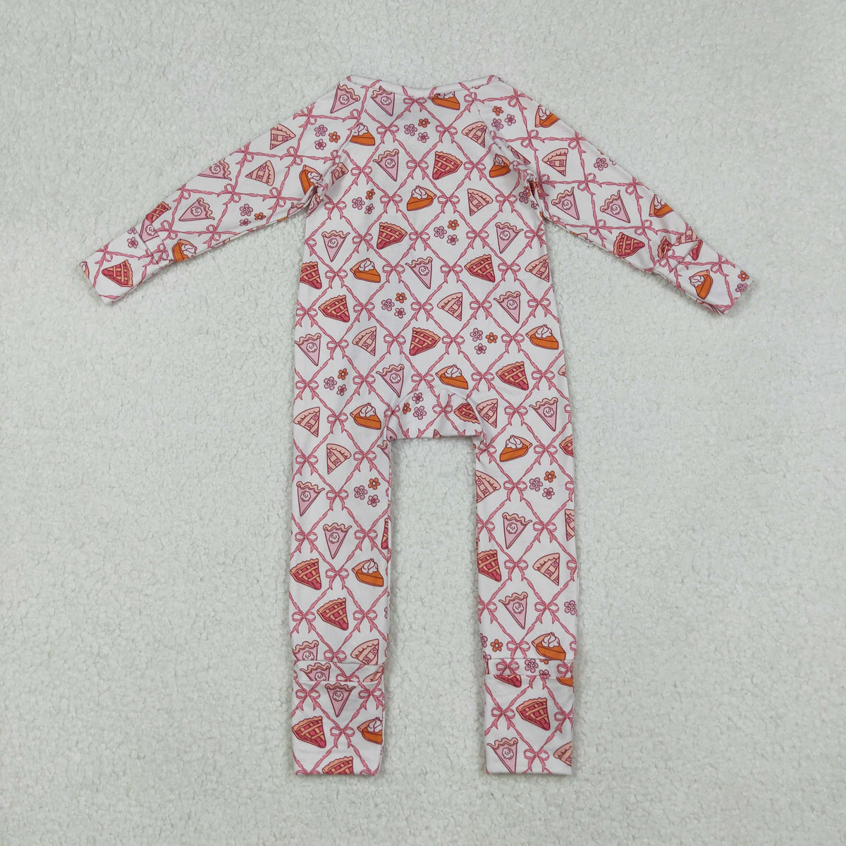 Sibling Baby Kids Turkey Pie Pumpkins Thanksgiving Two Way Zip Convertible Rompers